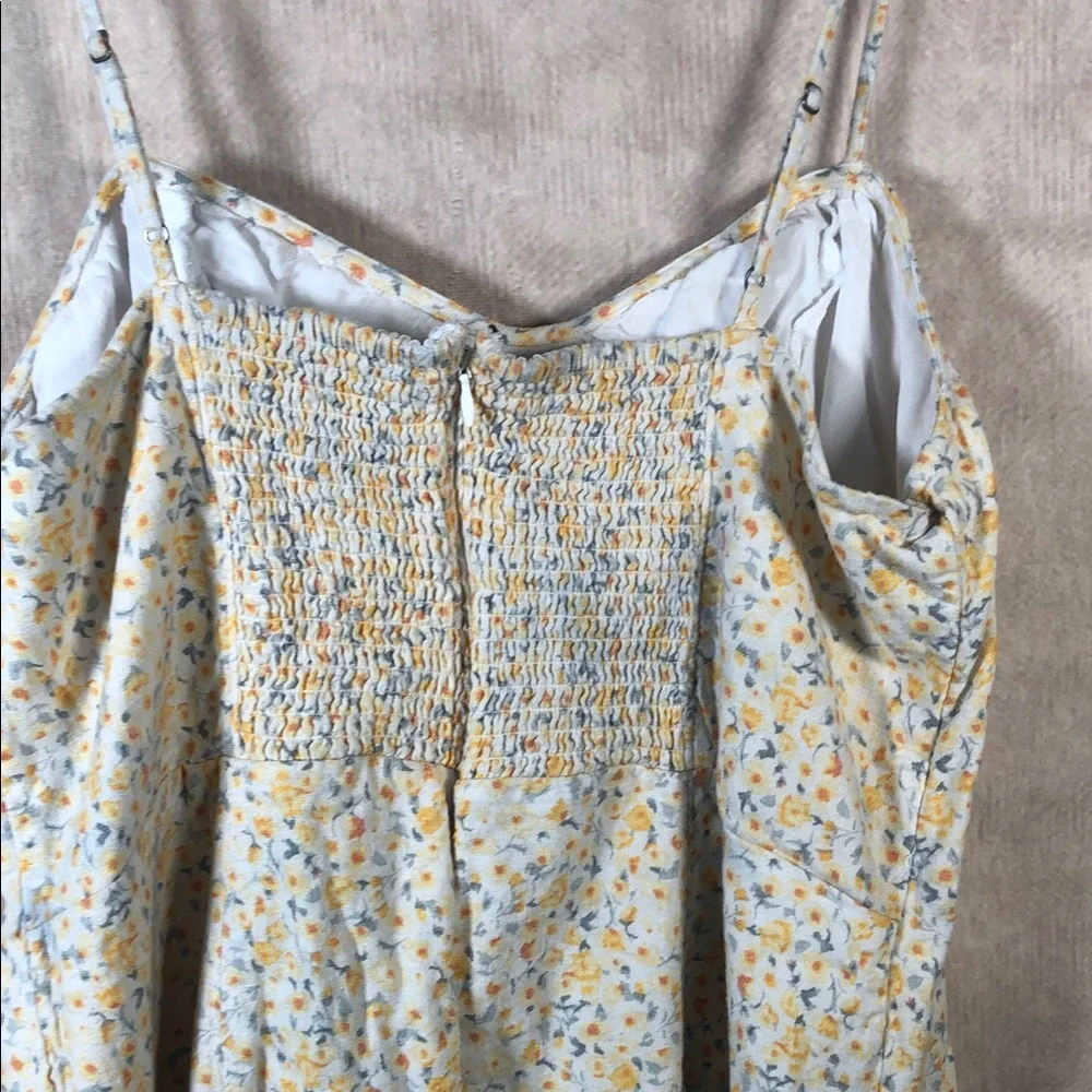 Abercrombie &‎ Fitch Yellow Floral Smocked Dress